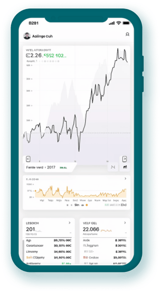 Mobile portfolio tracker showing real-time crypto statistics